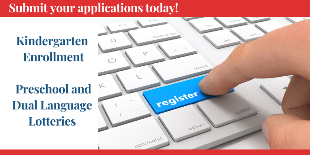 Finger on keyboard pressing blue button that says register