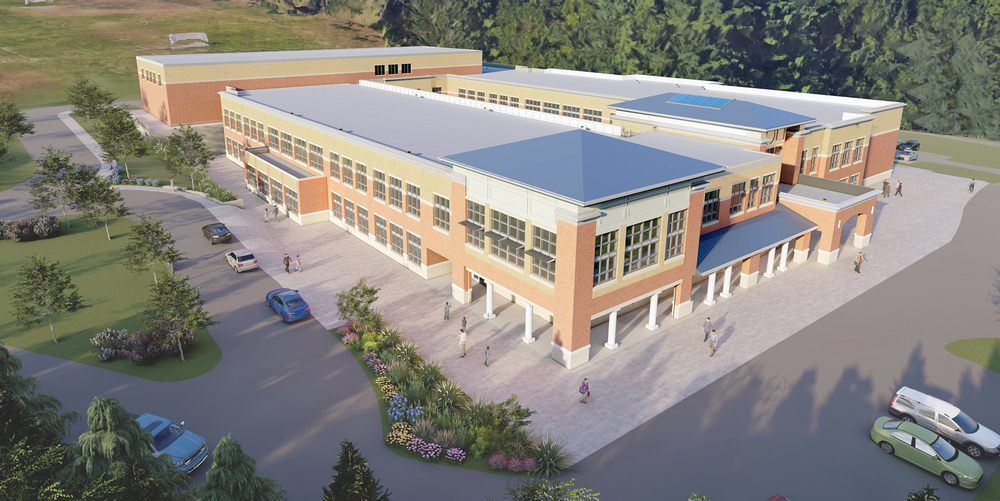 Artist rendering of proposed new middle school design
