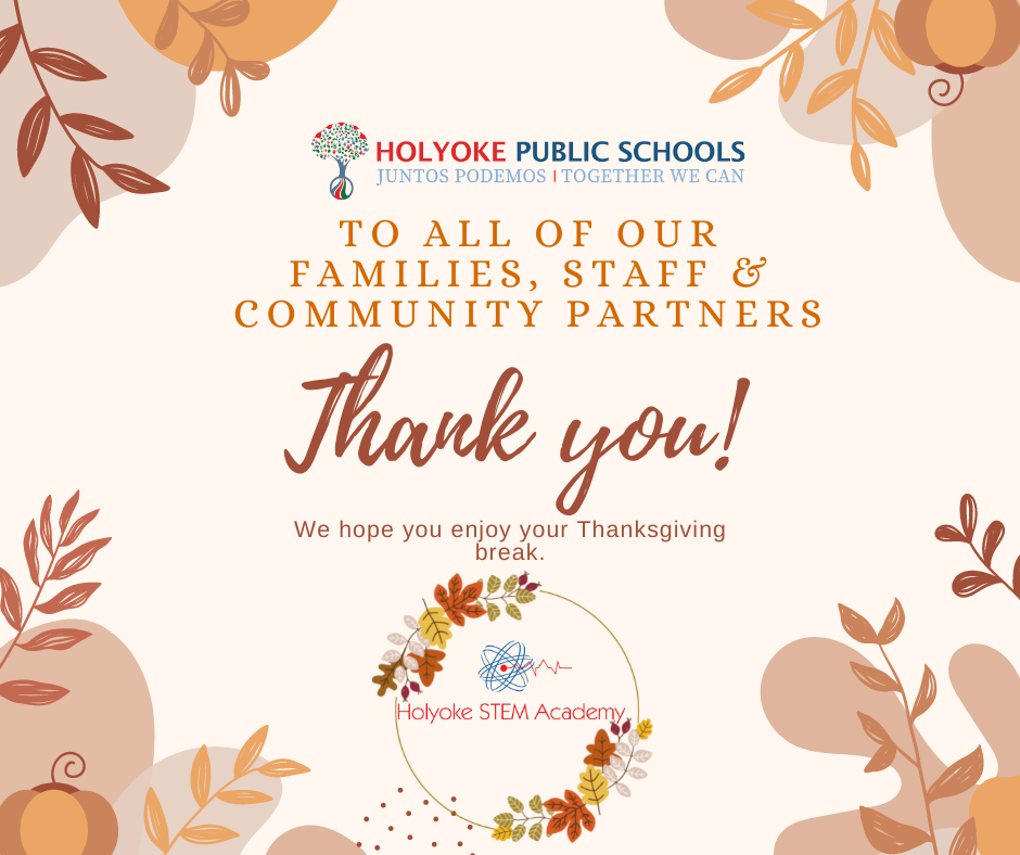 Graphic wishing HPS community a happy thanksgiving.