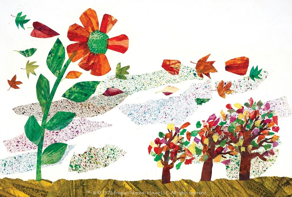 Illustration for “The Tiny Seed”, published in 1970 by Eric Carle. 