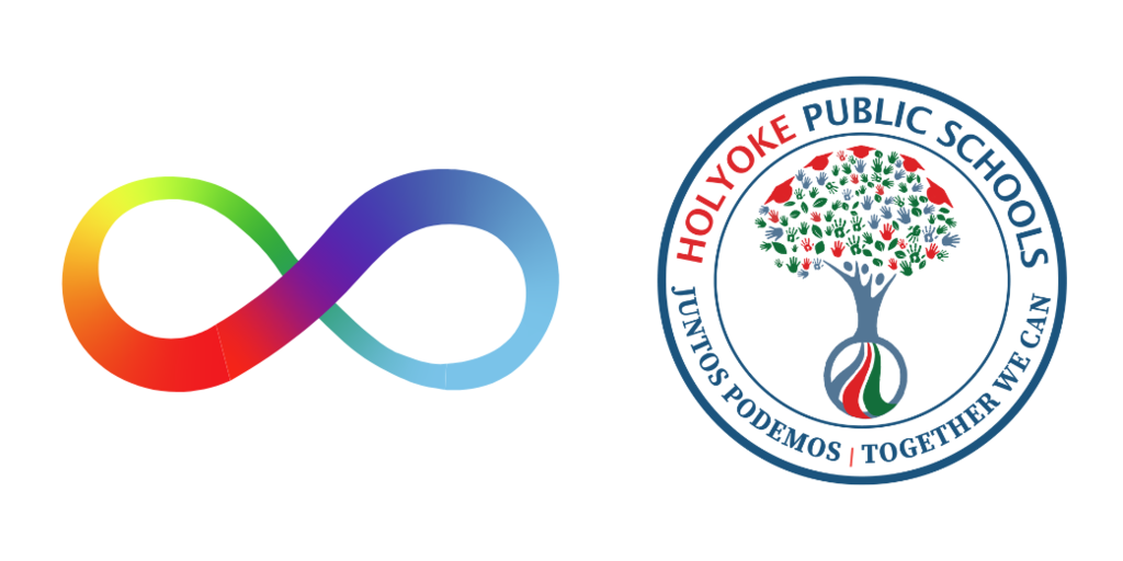 Autism Infinity Rainbow Graphic and Seal of the Holyoke Public Schools 