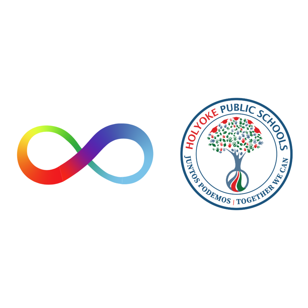 Autism Infinity Rainbow Graphic and Seal of the Holyoke Public Schools 